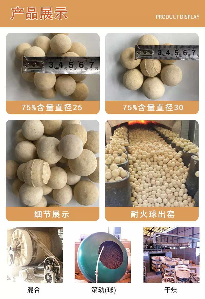 耐火球(75%含量直径25/30)产品展示