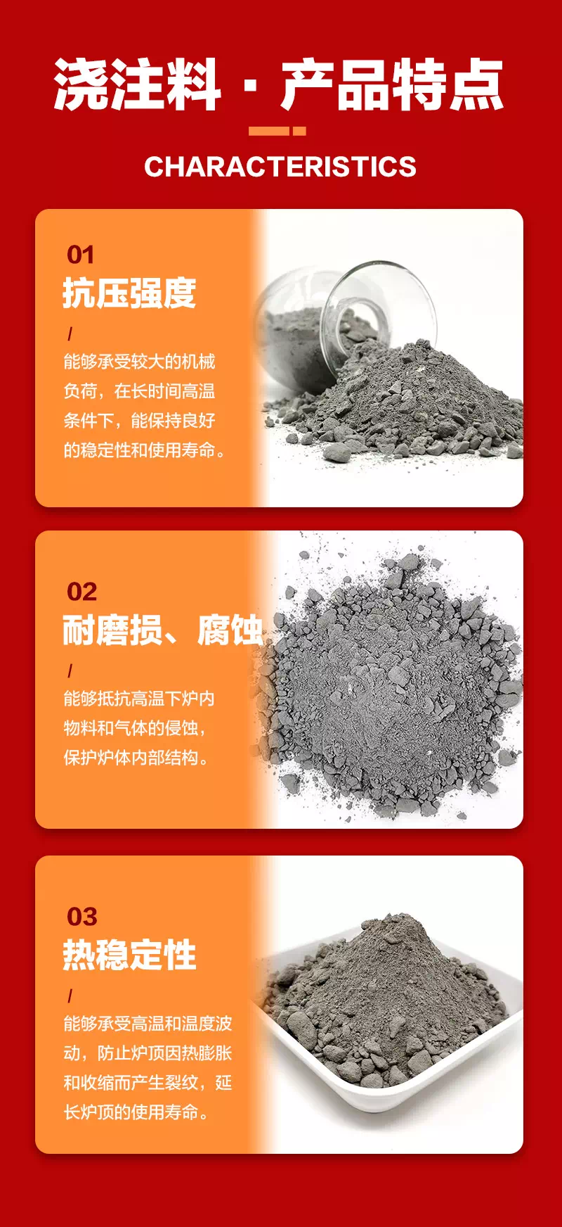 焦炉炉顶80浇注料特点